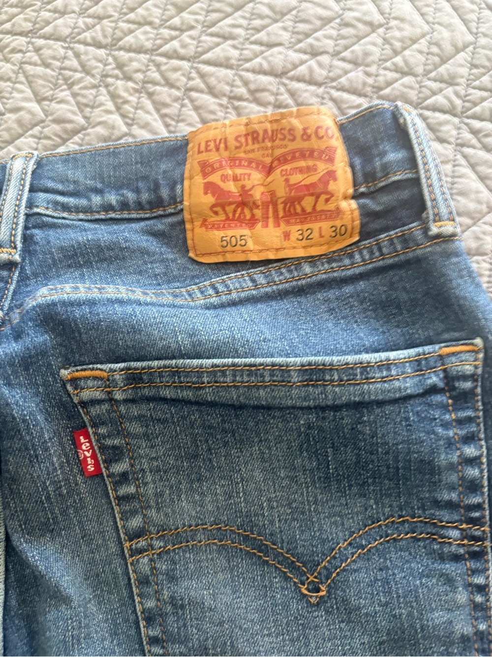 Cropped + Cut Levi's 505 Women's Blue Denim Jeans